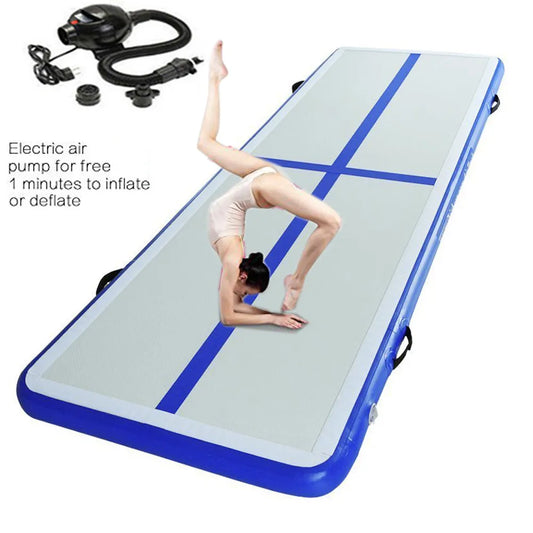 Air Track Tumbling Mat For Gymnastics Inflatable Airtrack Floor Mats With Electric Air Pump For Home Use Cheerleading Training