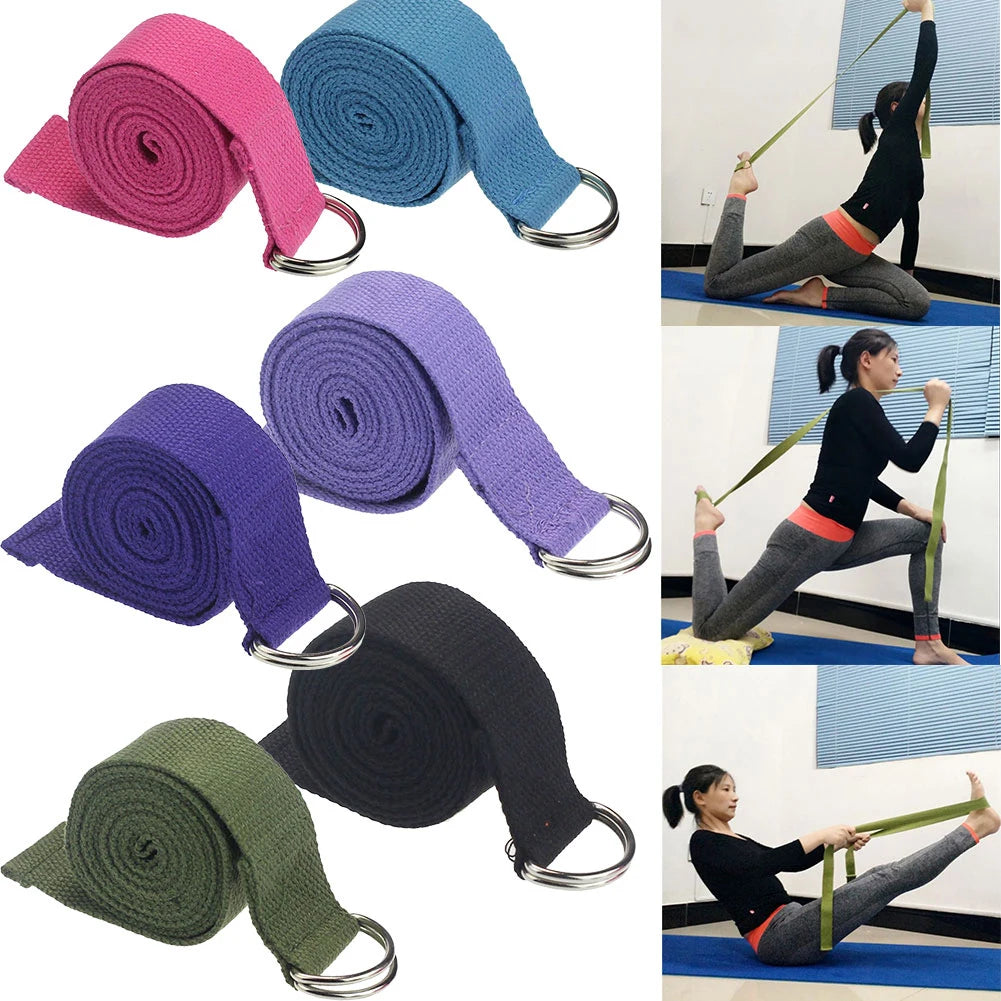 Women Yoga Belt Yoga Stretch Strap Colorful Belt Fitness Exercise Rope Figure Waist Leg Resistance Fitness Bands Stretcher Belt