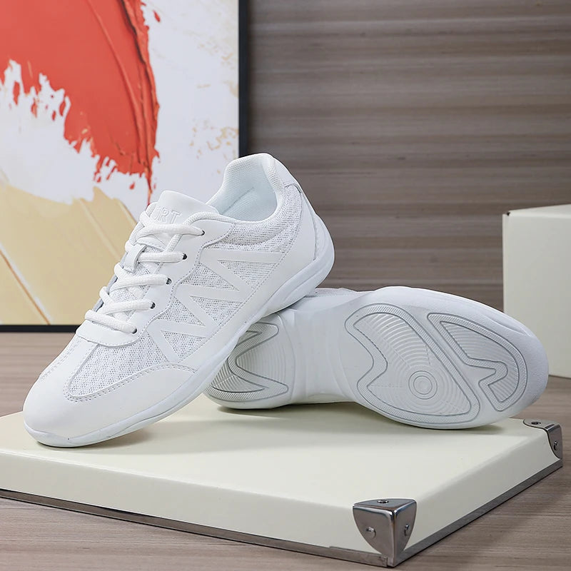 Girls White Cheerleading Shoes Lightweight Youth Cheer Competition Sneakers kids Breathable Training Dance fitness Shoes  women